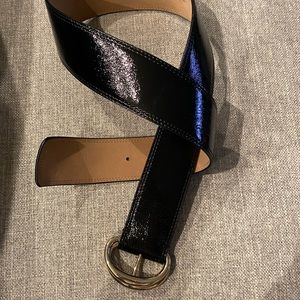 Talbots sophisticated black patent leather belt S